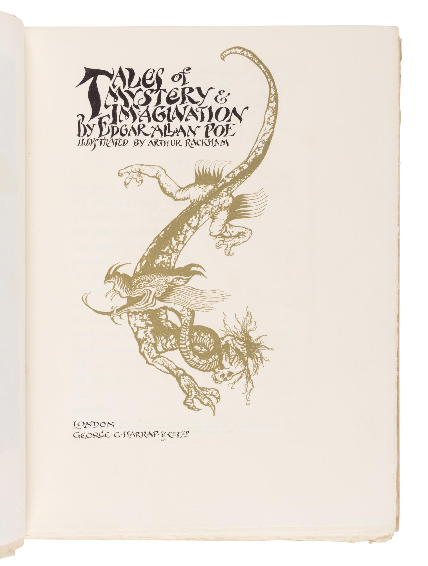 [RACKHAM, Arthur (1867-1939)]. POE, Edgar Allan (1809-1849). Tales of Mystery & Imagination by Edgar Allan Poe. London: George G. Harrap & Co. Ltd., 1935.