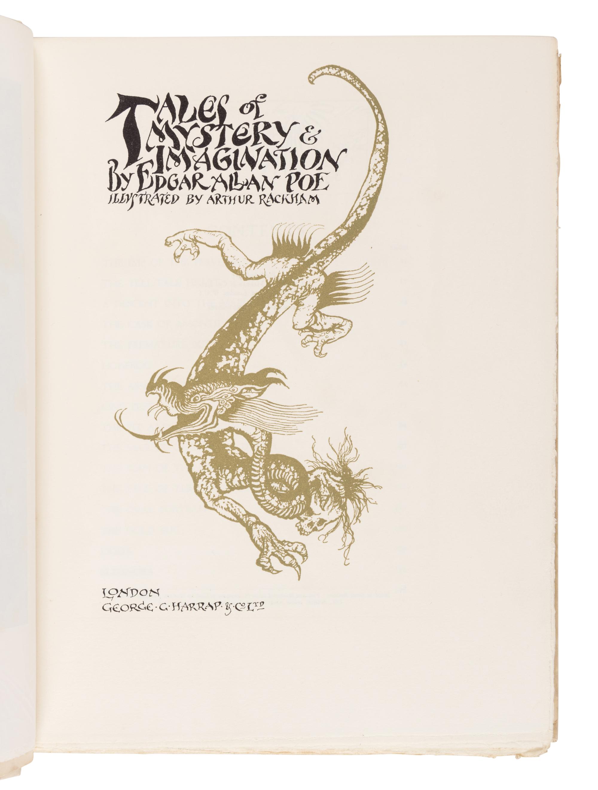 [RACKHAM, Arthur (1867-1939)]. POE, Edgar Allan (1809-1849). Tales of Mystery & Imagination by Edgar Allan Poe. London: George G. Harrap & Co. Ltd., 1935.
