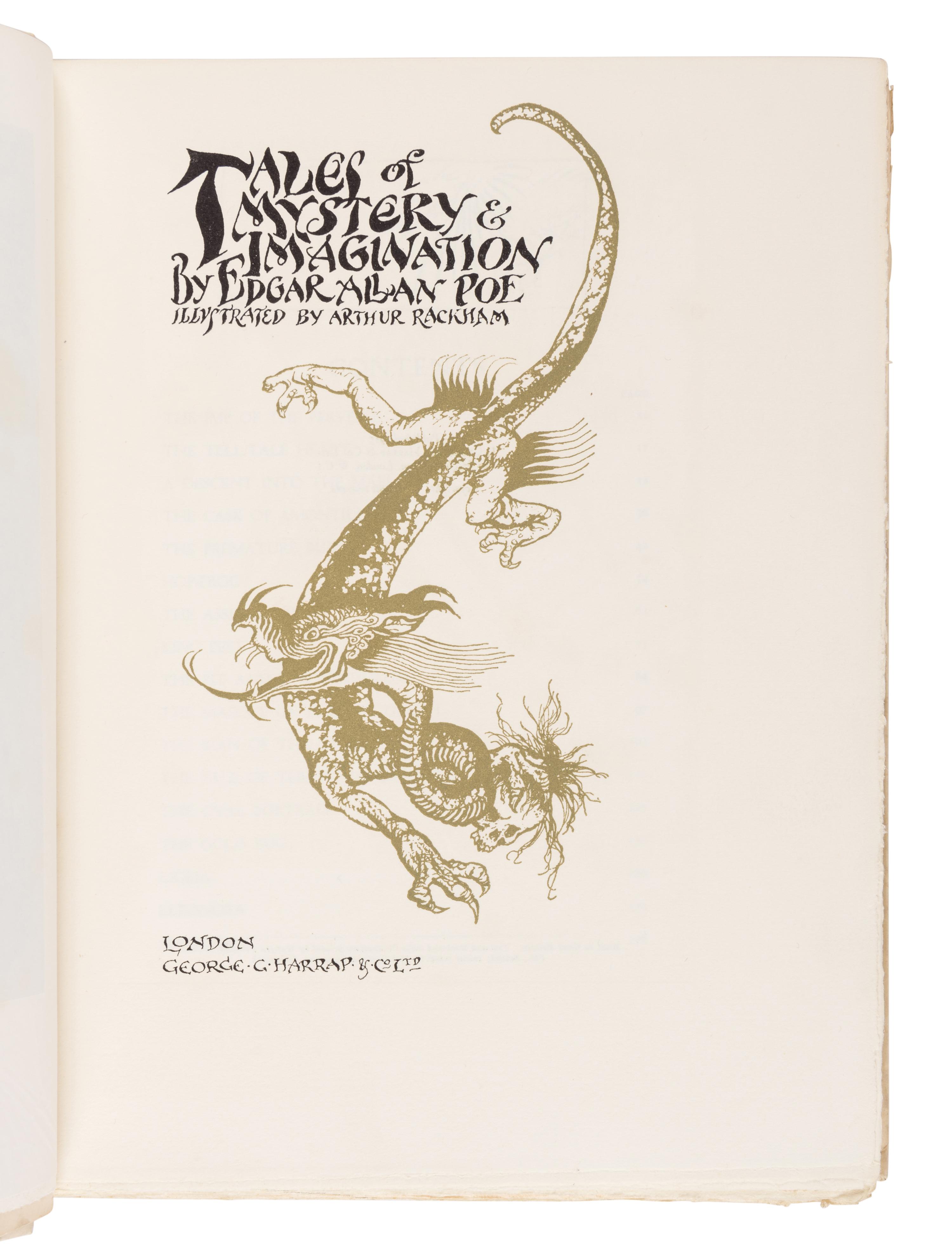 [RACKHAM, Arthur (1867-1939)]. POE, Edgar Allan (1809-1849). Tales of Mystery & Imagination by Edgar Allan Poe. London: George G. Harrap & Co. Ltd., 1935.