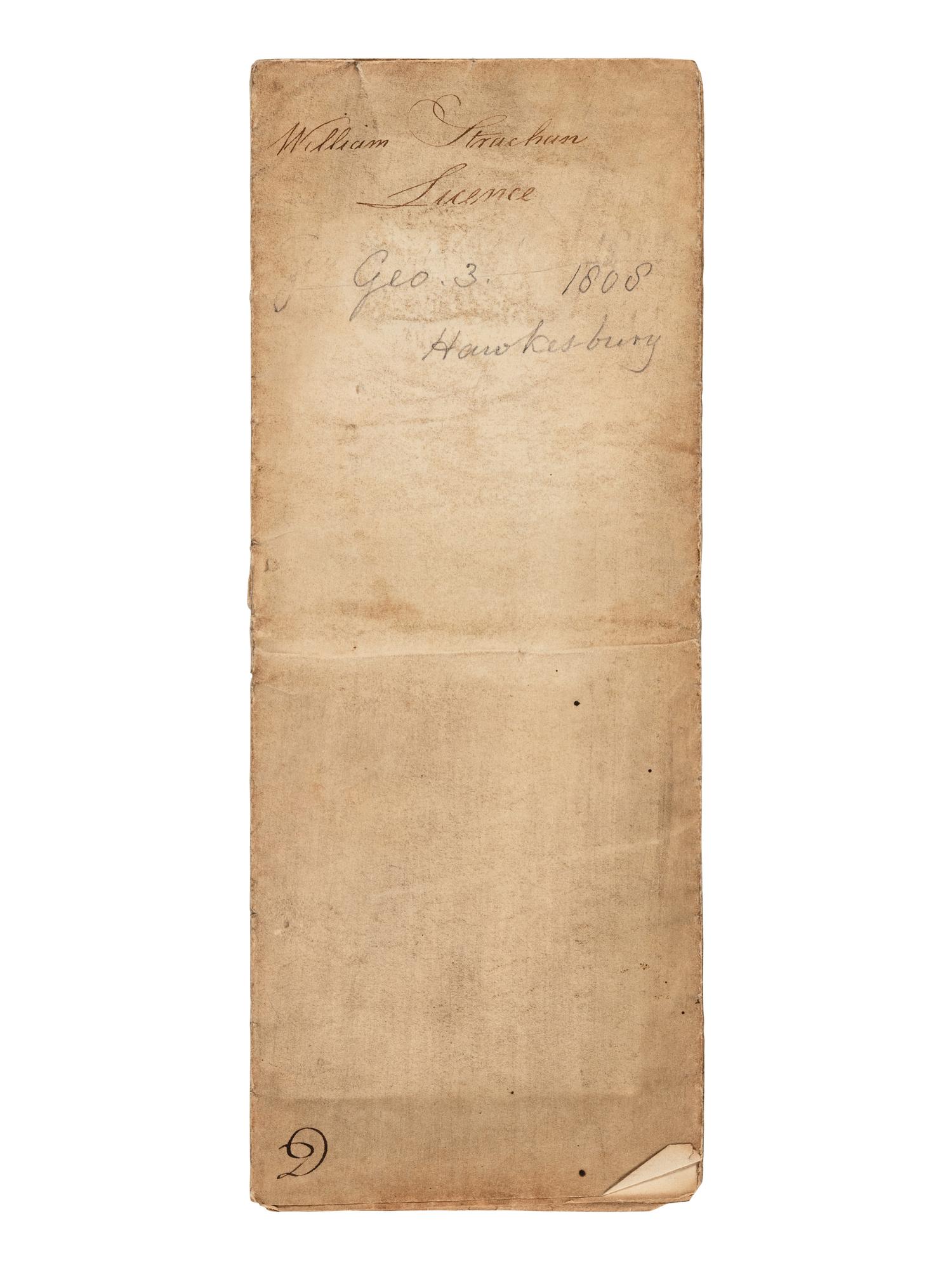 GEORGE III, King of England (1738-1820). Partly printed document signed, 19 March 1808. Counter-signed by Lord Hawkesbury and William Strachan.