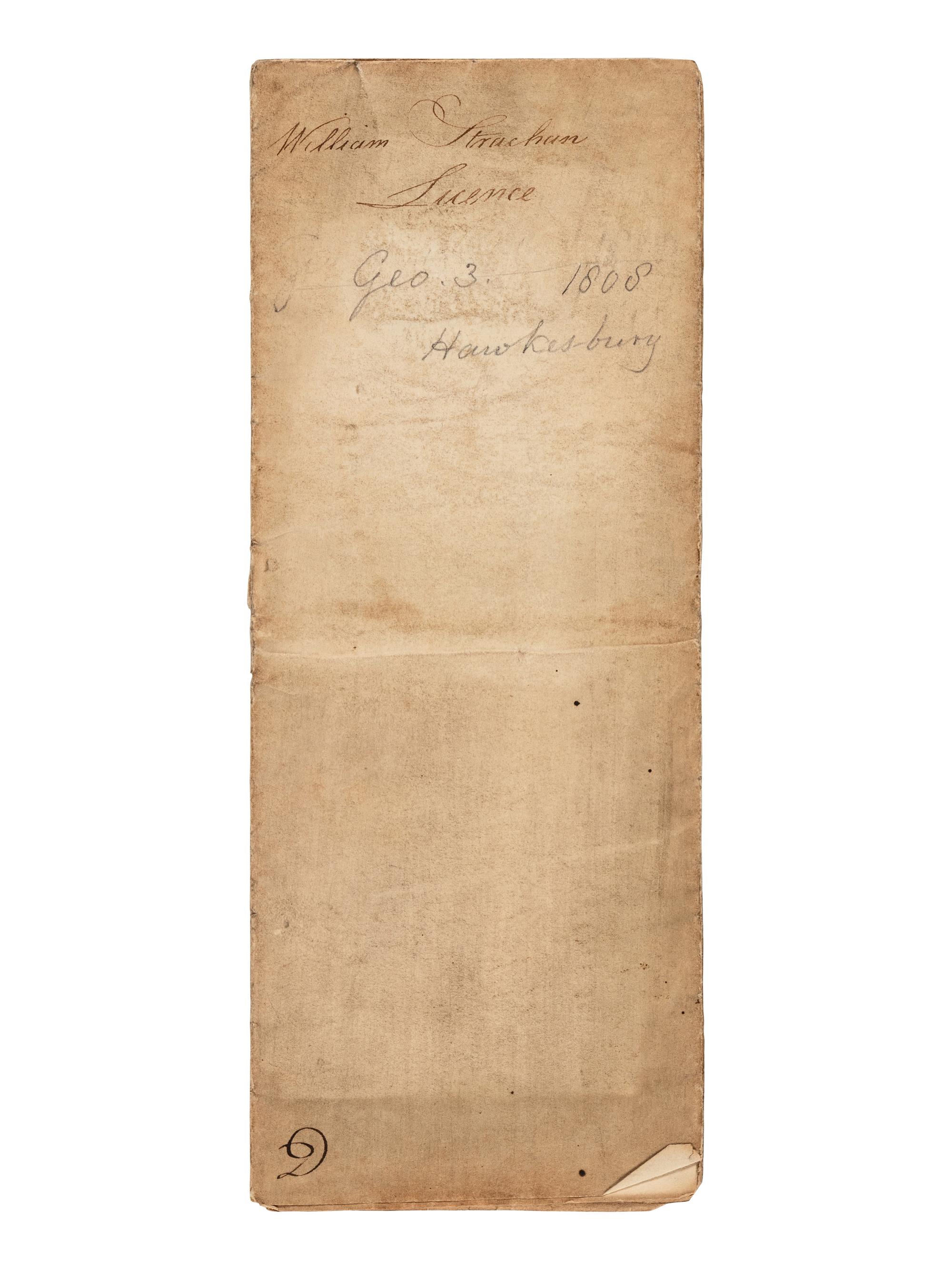 GEORGE III, King of England (1738-1820). Partly printed document signed, 19 March 1808. Counter-signed by Lord Hawkesbury and William Strachan.