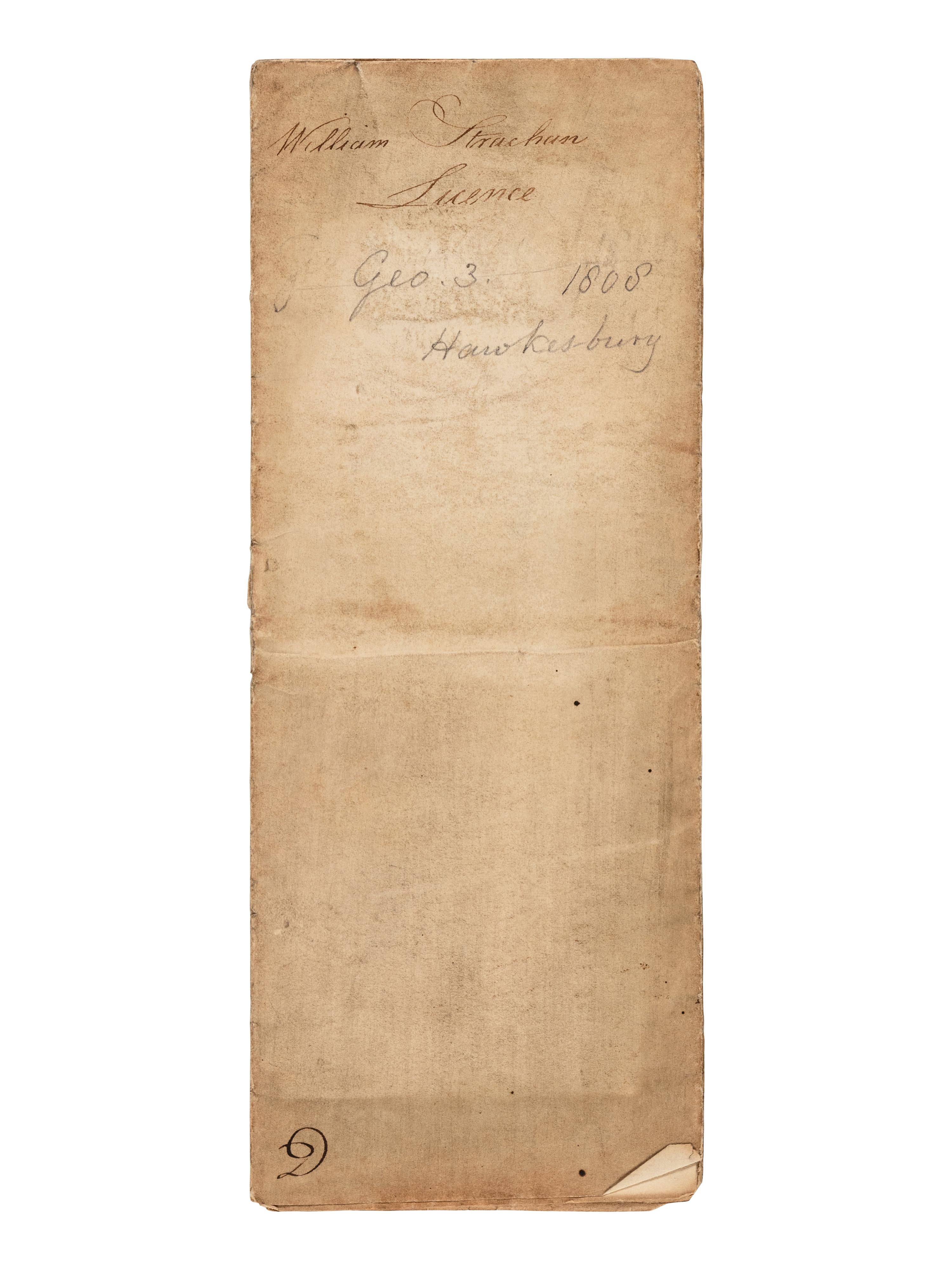 GEORGE III, King of England (1738-1820). Partly printed document signed, 19 March 1808. Counter-signed by Lord Hawkesbury and William Strachan.