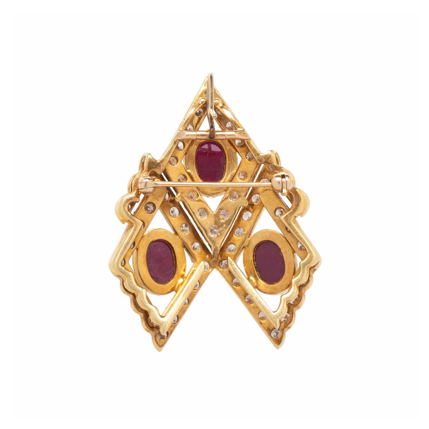 CONVERTIBLE CULTURED PEARL, RUBY AND DIAMOND NECKLACE