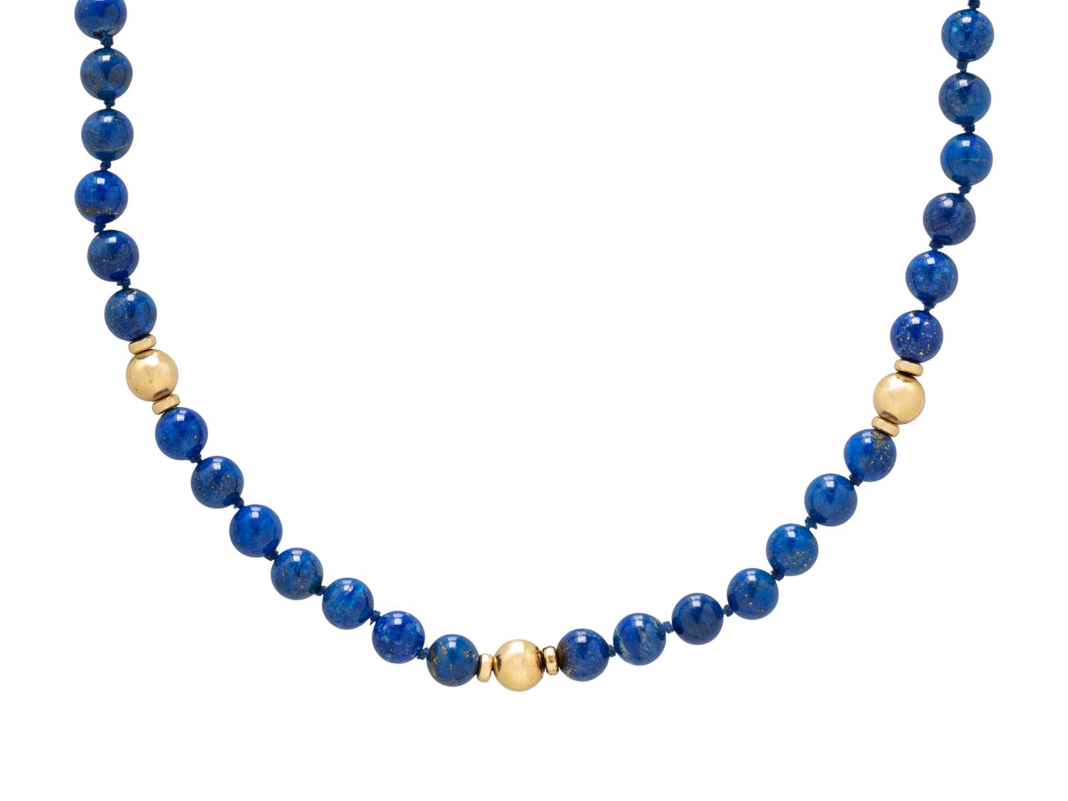 YELLOW GOLD AND LAPIS LAZULI NECKLACE AND BANGLE