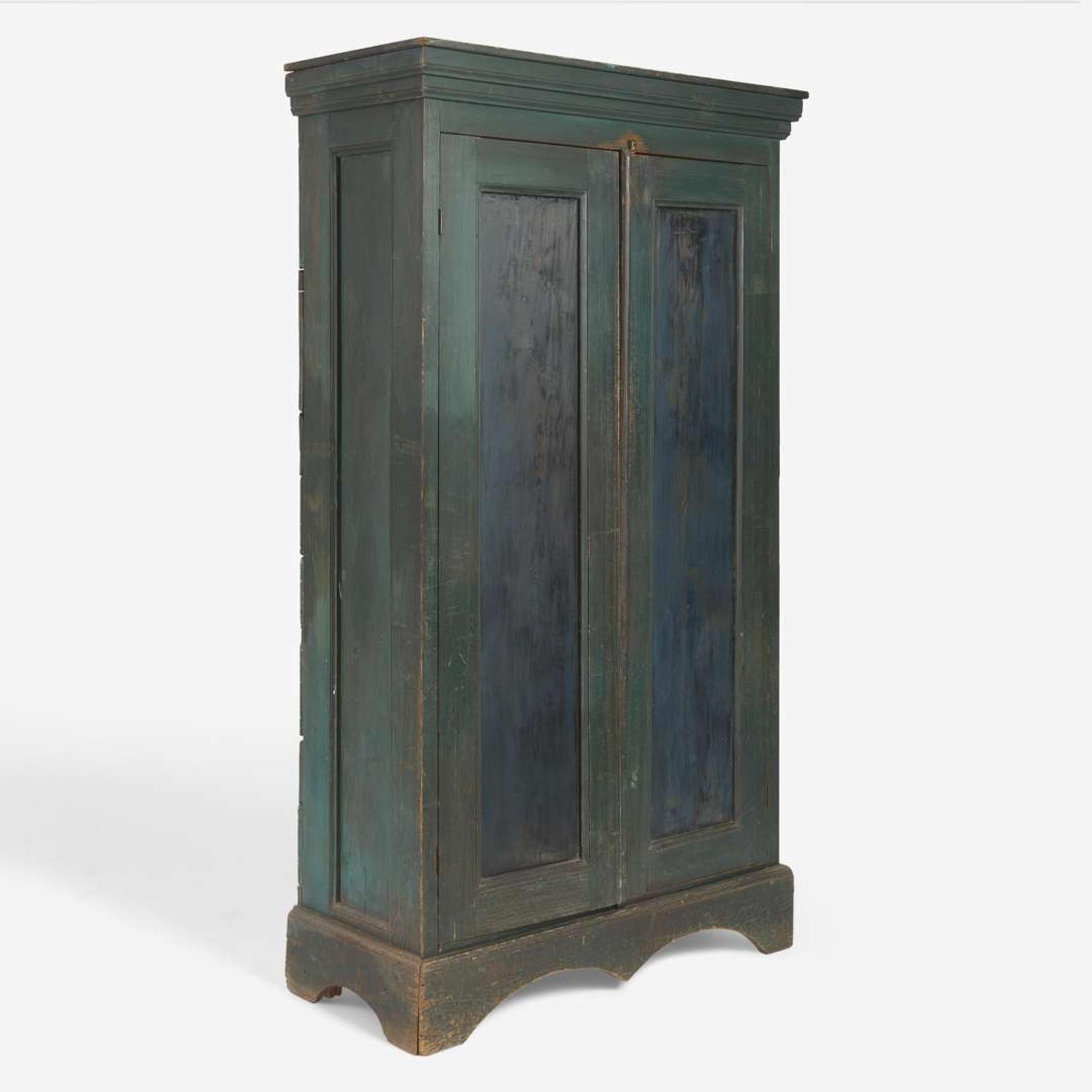 A blue-painted pine cupboard; North Carolina, circa 1850