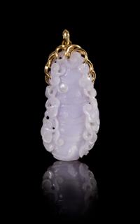 A Lavender Jadeite Pendant Length 2 3/4 inches.