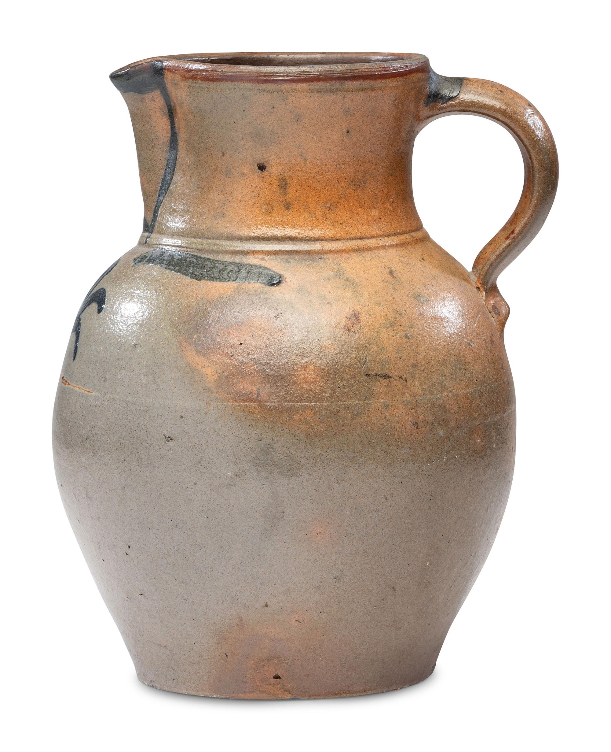 A Rare David Albright Cobalt Decorated 'Tulip' Pitcher