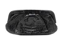 Nancy Gonzalez Black Crocodile Leather Clutch, 1980-90s