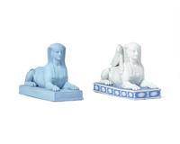 Two Wedgwood Jasperware Sphinx Figures