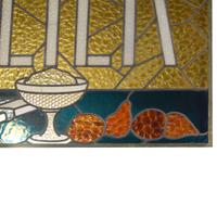A "Glacier" Stained Glass Window 59" W x .5" D x31.5" H — France, 20th Century