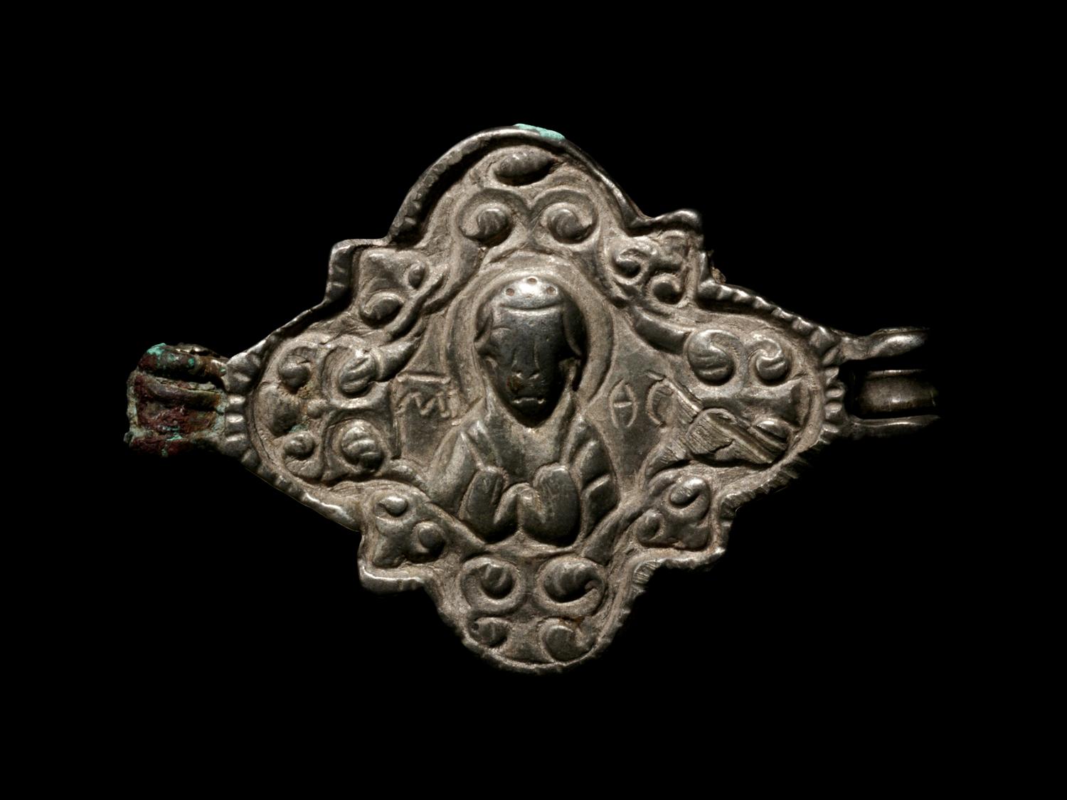 A Byzantine Silver Pendant Depicting Christ and The Virgin Mary