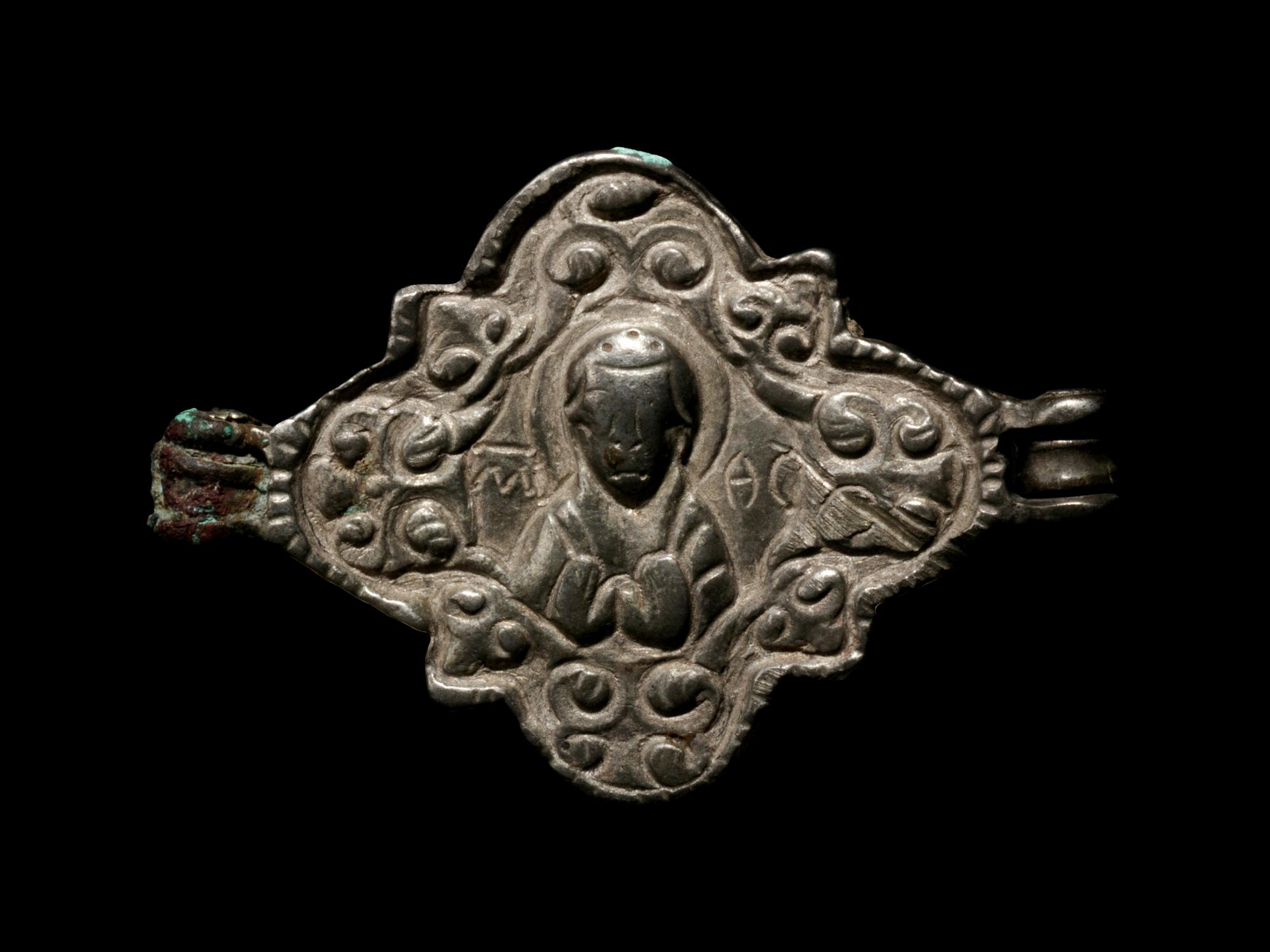 A Byzantine Silver Pendant Depicting Christ and The Virgin Mary
