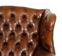 A George III Style Leather Wingback Armchair