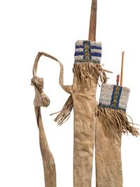 Northern Plains Boy's Beaded Quiver and Bow Case, with Bow and Arrows