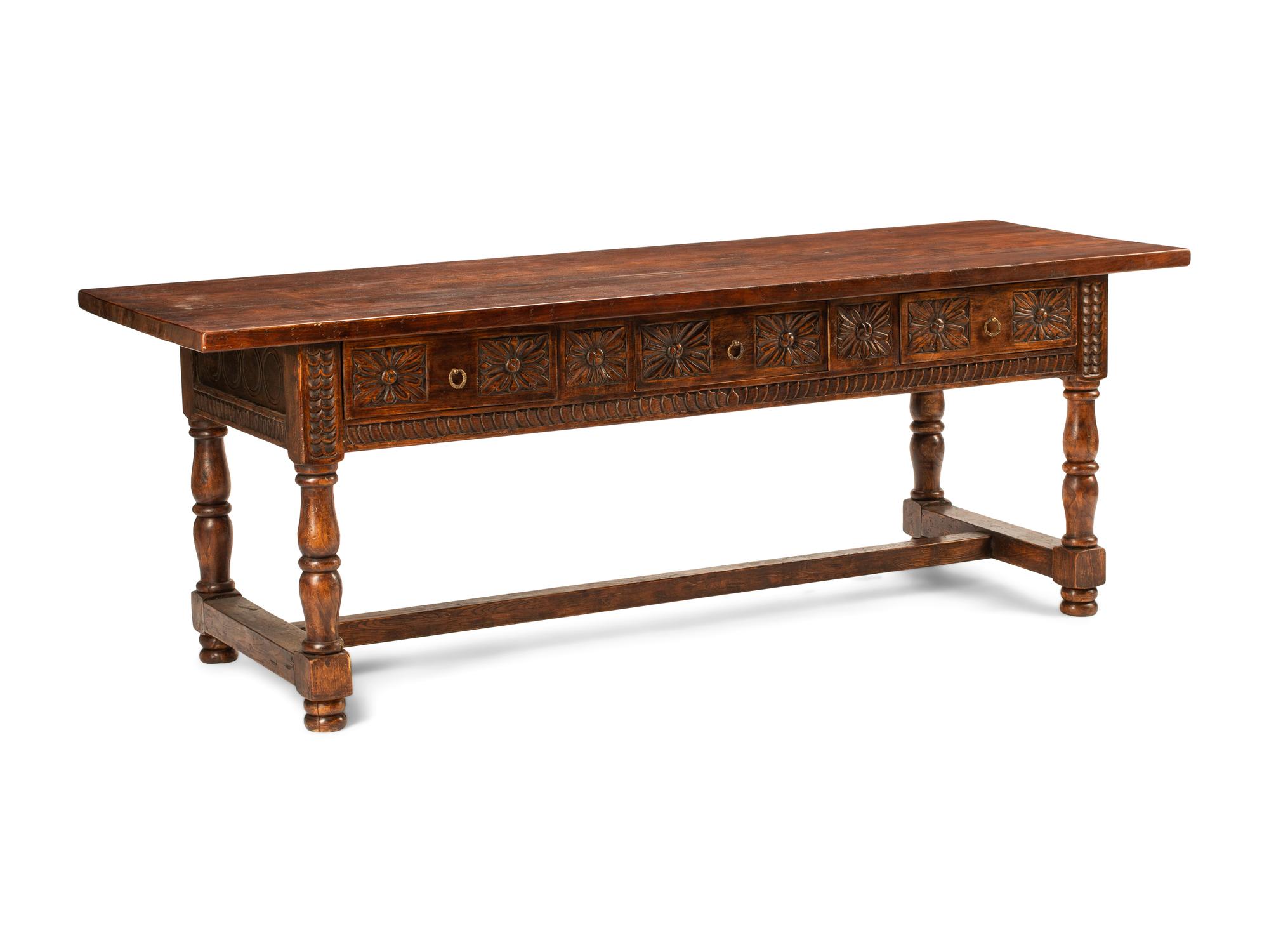 An Italian Baroque Style Walnut Table