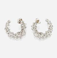 A pair of diamond and white gold earrings