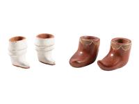 Two Pairs of Pottery Moccasins