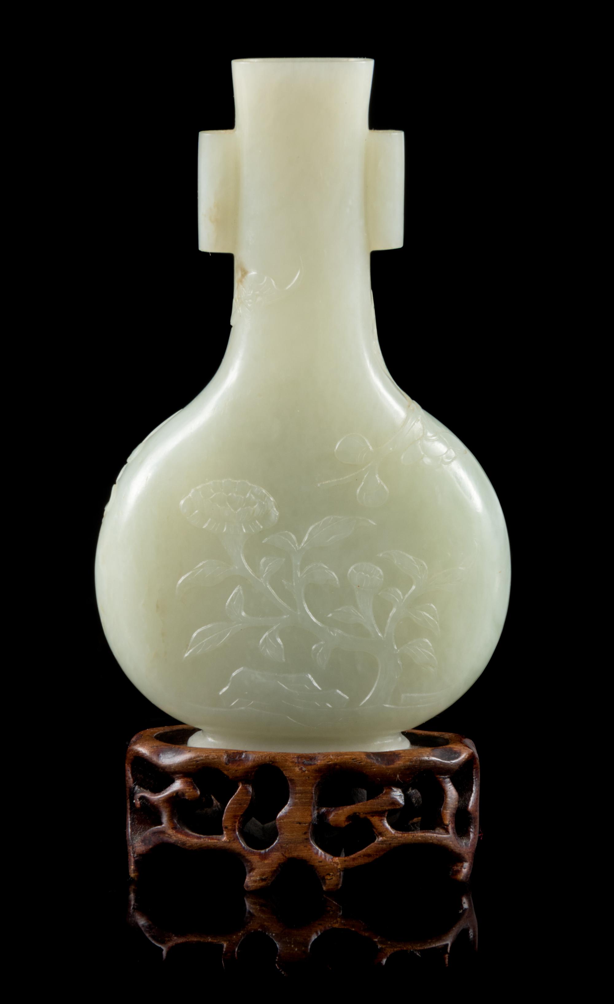 A Small Celadon Jade Vase Height 3 5/8 inches. — 19TH CENTURY
