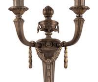A Set of Four Louis XVI Style Gilt Metal Two-Light Sconces