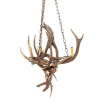 Two Three-Light Antler-Form Chandeliers