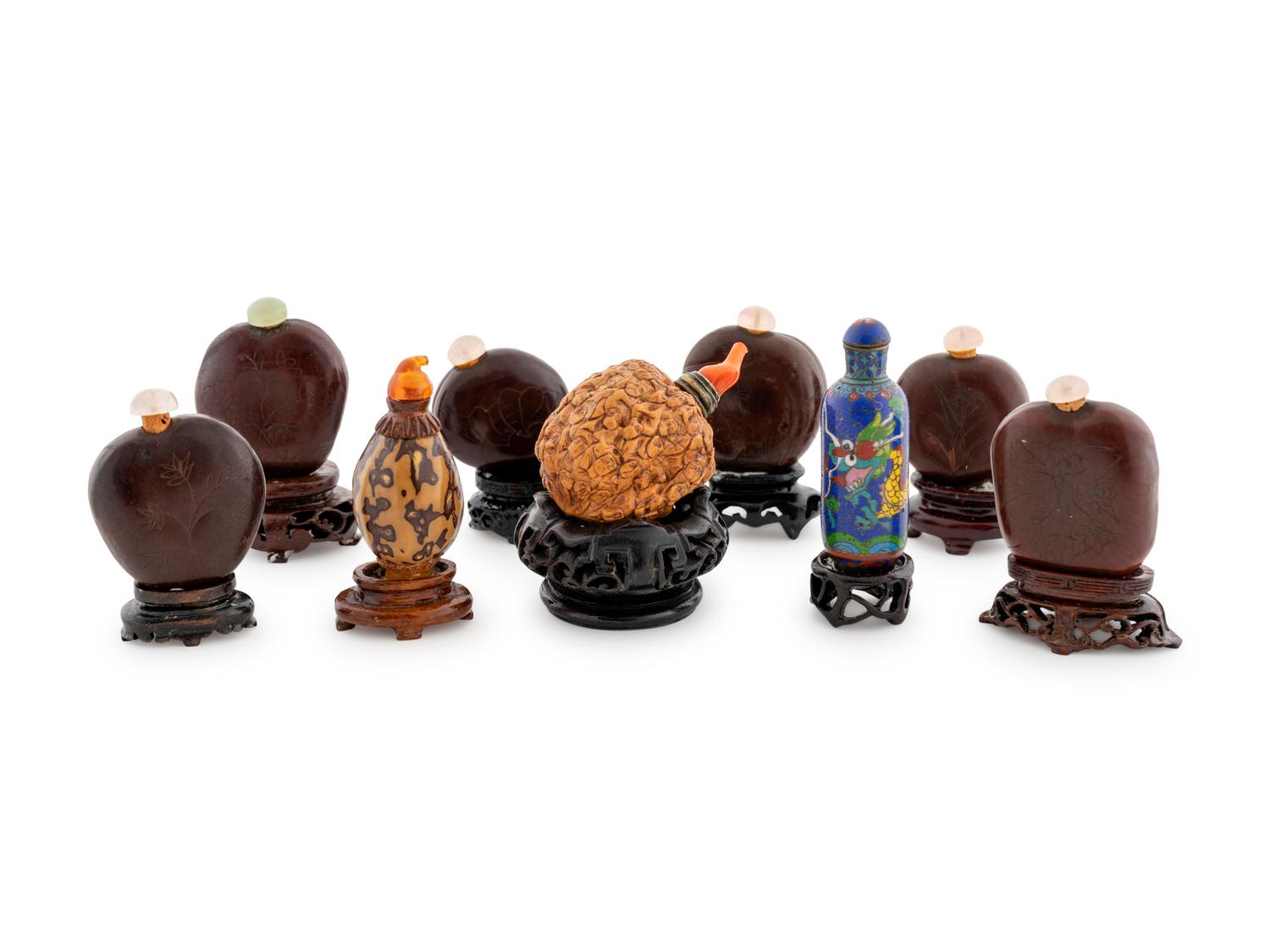 A Group of Nine Chinese Snuff Bottles