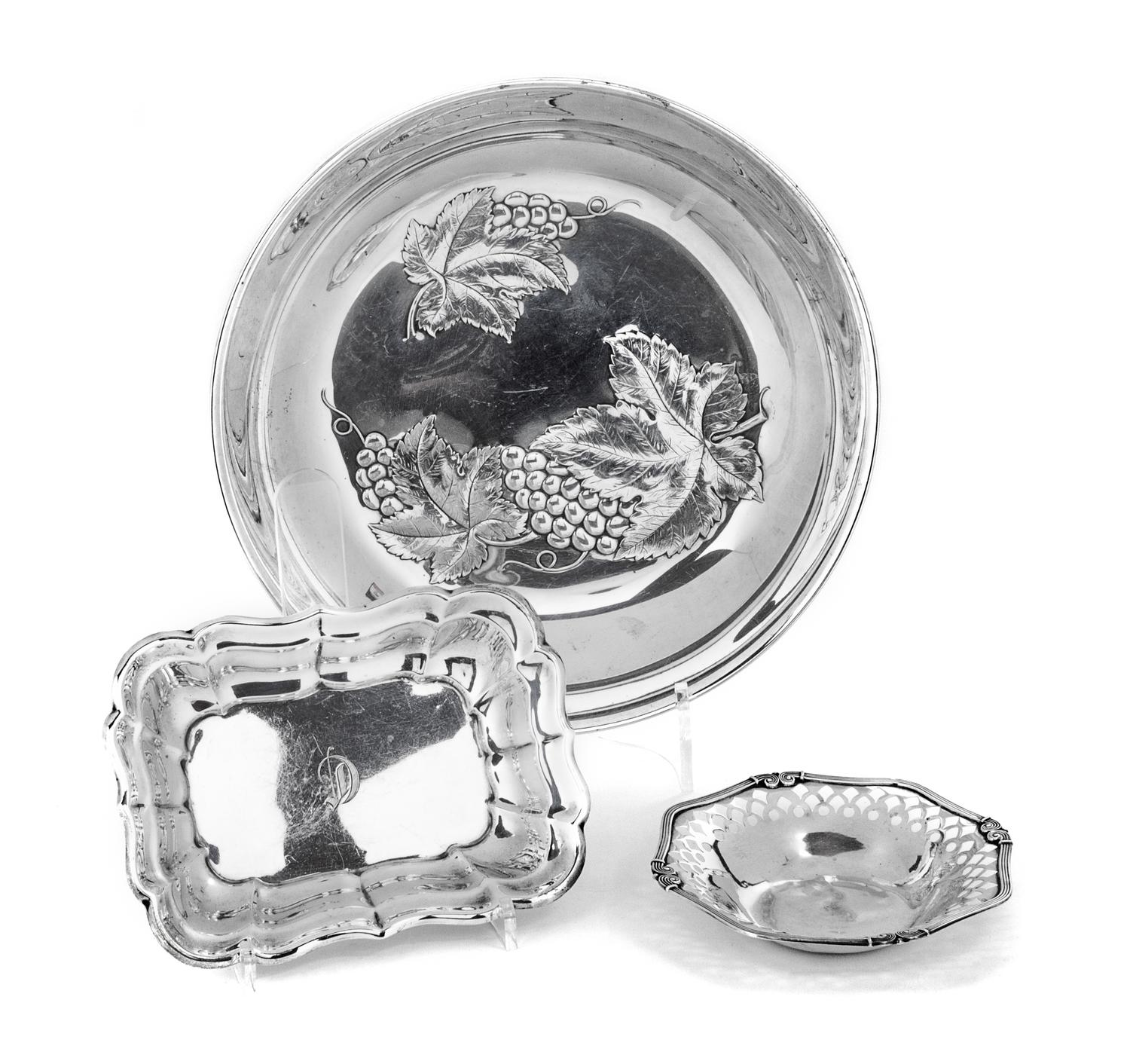 Three American Silver Bowls, R. Wallace & Sons Mfg. Co., International Silver Co., and Reed & Barton, comprising a round shallow bowl w