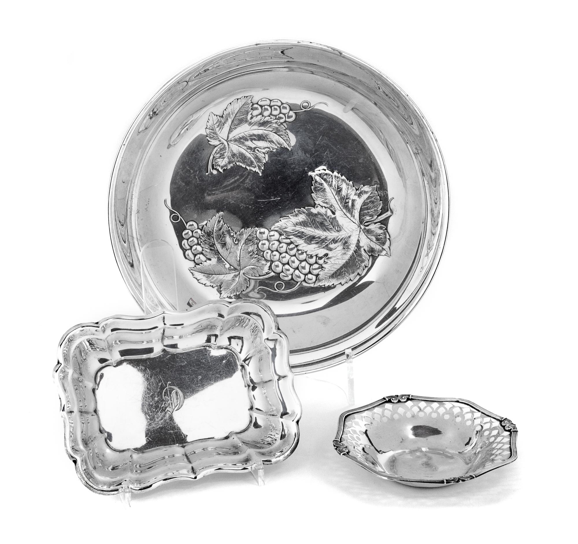 Three American Silver Bowls, R. Wallace & Sons Mfg. Co., International Silver Co., and Reed & Barton, comprising a round shallow bowl w