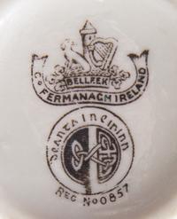 A Pair of Belleek Aberdeen Rose Ewers Height 6 inches. — THIRD BLACK MARK (1926-1946)