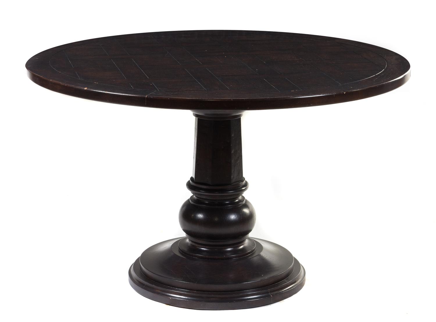 A Parquetry Top Occasional Table Height 29 1/2 inches.