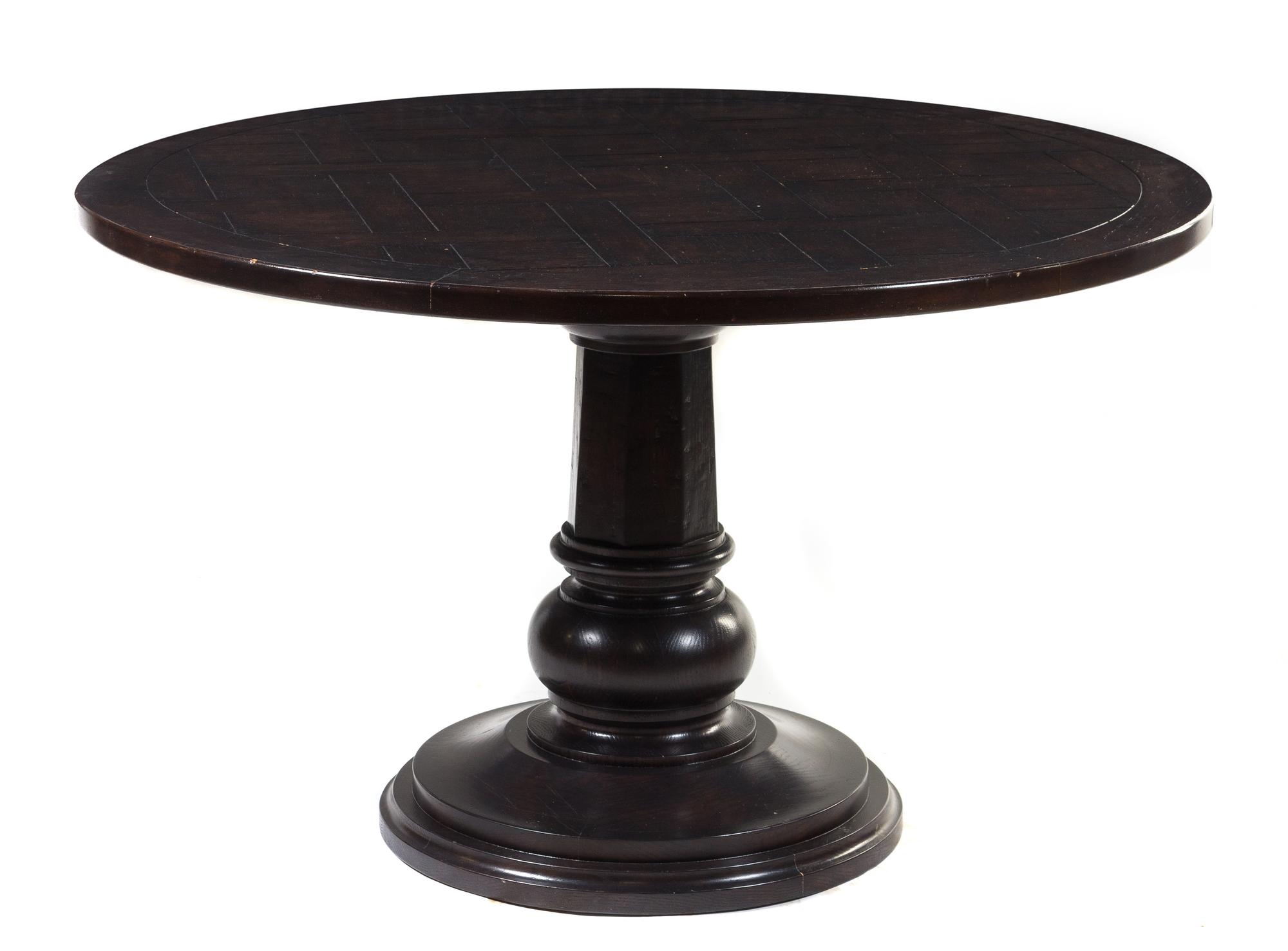 A Parquetry Top Occasional Table Height 29 1/2 inches.