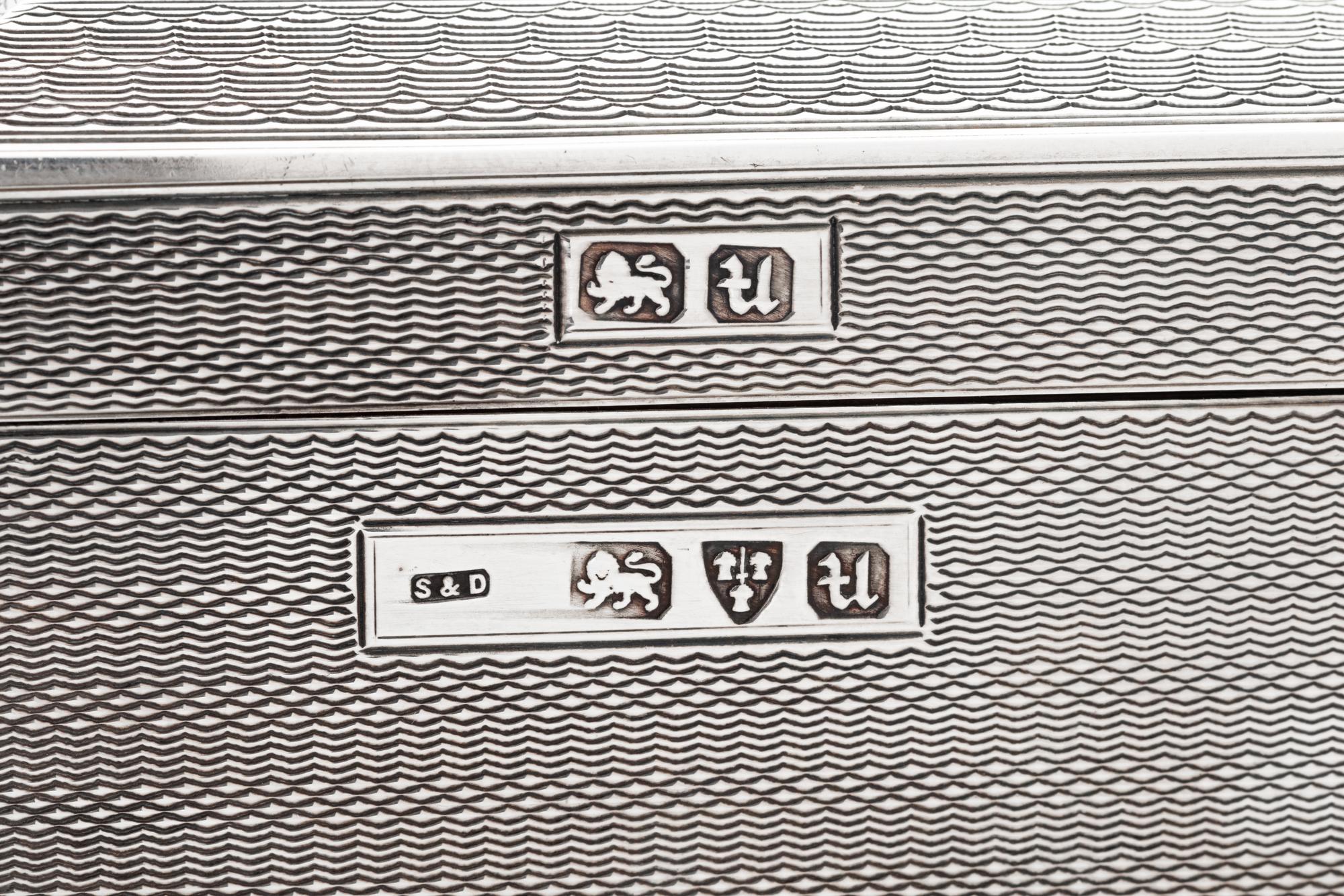 An English Silver Table-Top Cigarette Box