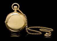 An 18 Karat Yellow Gold Hunter Case Chronograph Minute Repeater Pocket Watch, James Picard,