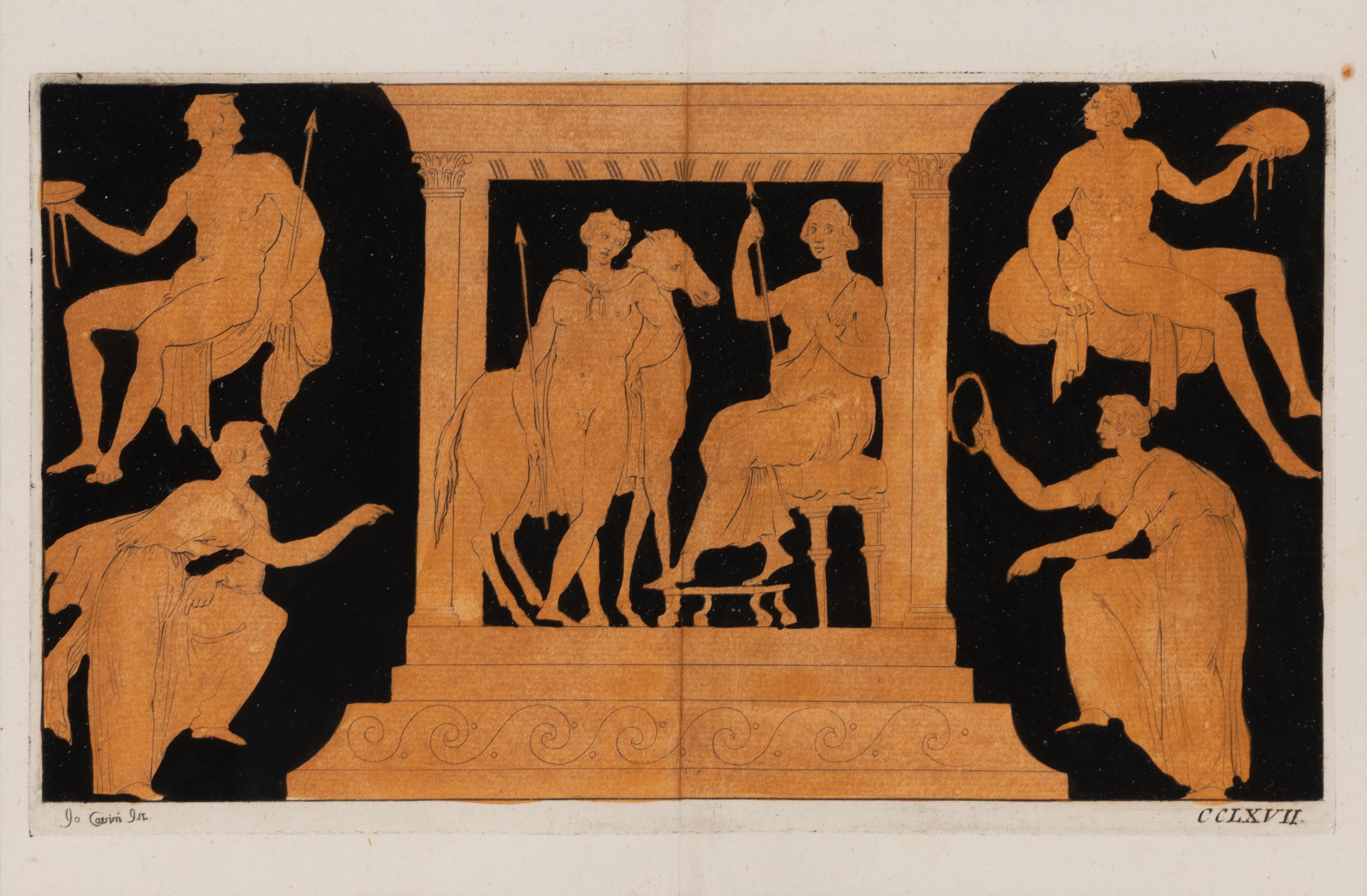A Group of Eight Hand-Colored Engravings of Vase Designs