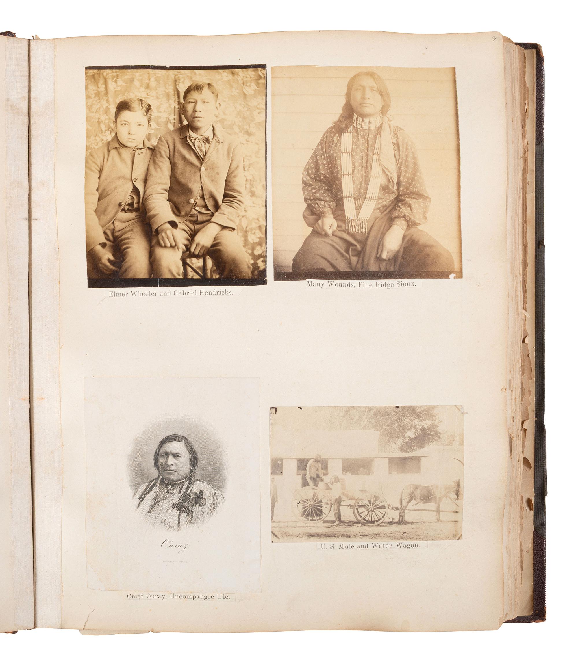 [NATIVE AMERICANS]. JUNKIN, William W. (1831-1903). A Collection of Indian Photographs and Views with Photos of a Few White Employes [ sic ] Together with Some Indian Letters and Paintings. Made by W.W. Junkin, Fairfield, Iowa. 1889-93.