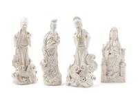 Four Chinese Blanc-de-Chine Figures