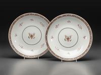 A Pair of Chinese Export American Market Porcelain Chargers