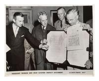 [PRESIDENTS] Photographs and ephemera related to Presidents Kennedy, FDR, Truman, and Reagan.