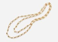 A 14K Yellow Gold Oval Link Necklace