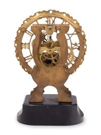 An American Brass Skeleton Clock
