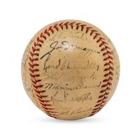 A 1941 World Series Champions New York Yankees Team Signed Autograph Baseball Featuring Joe DiMaggio (Beckett Authentication Services Letter of Authenticity)