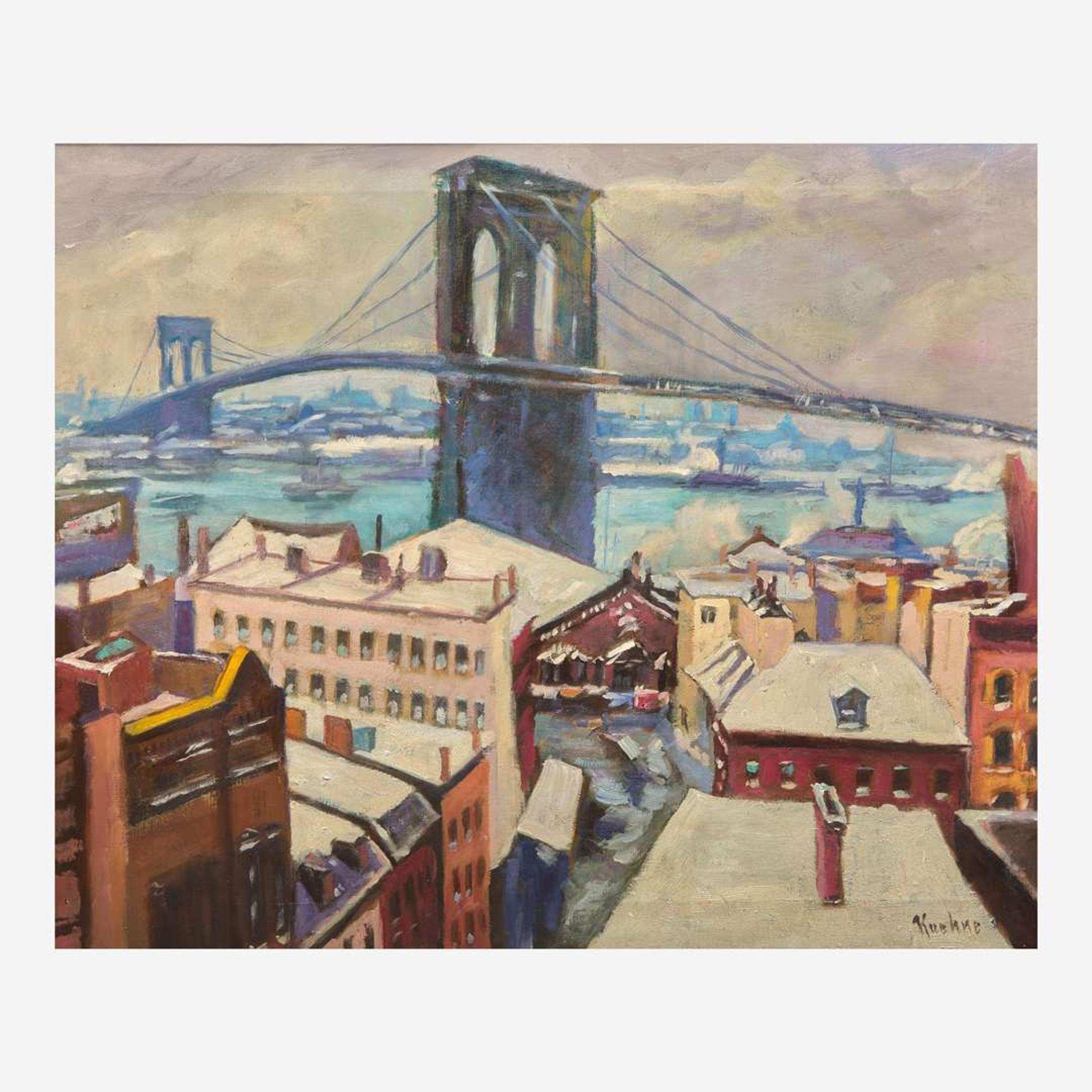 Max Kuehne (American, 1880–1968) View of the Brooklyn Bridge