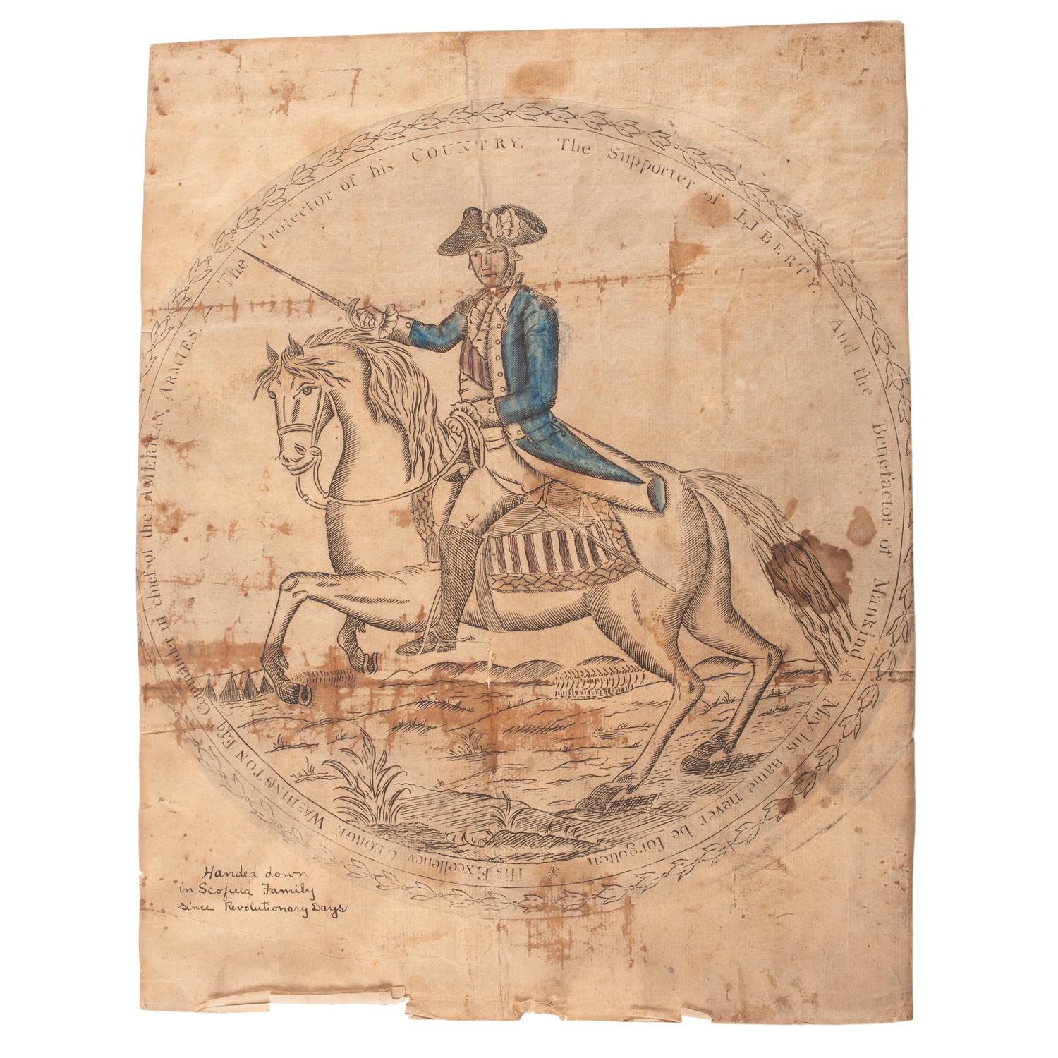 George Washington, Exceedingly Rare Etching, Ca 1785-1800