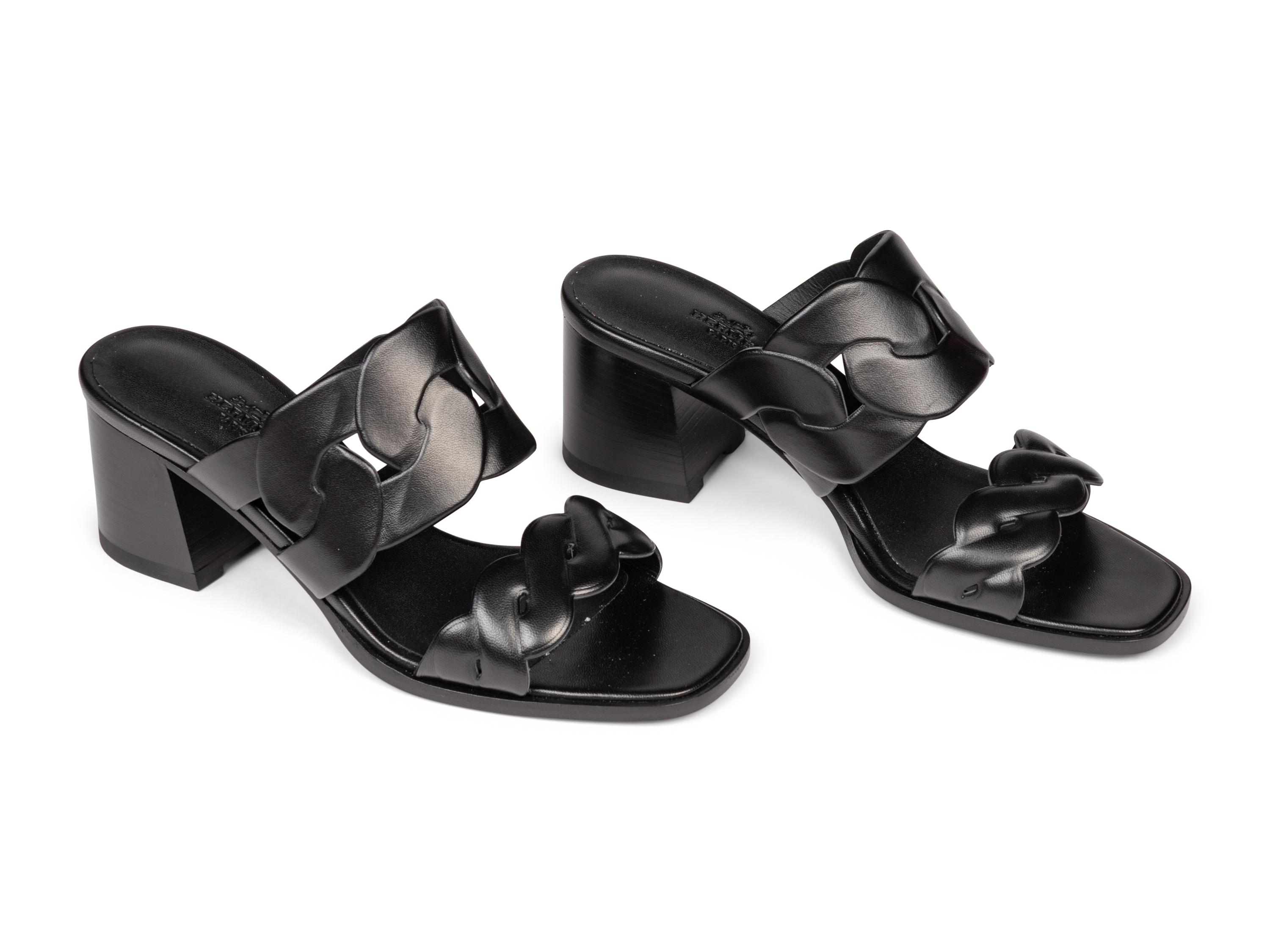 HERMÈS, GABY HEELED LEATHER SANDALS