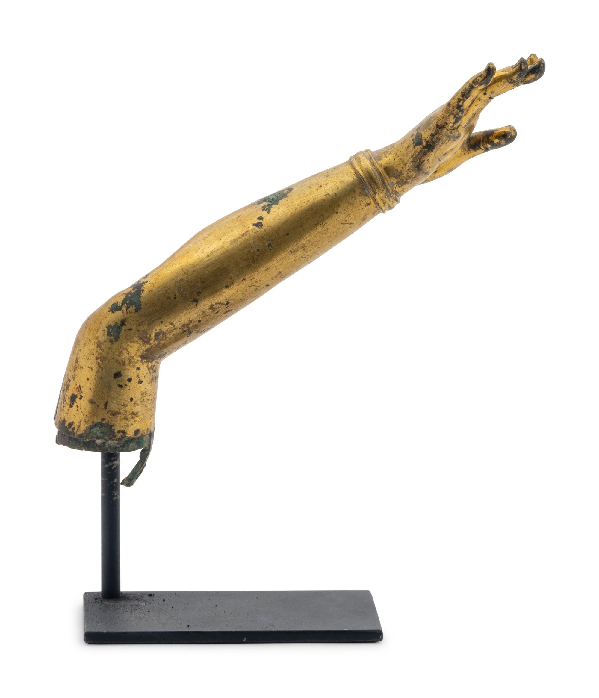 A Chinese Gilt Bronze Buddha Arm
