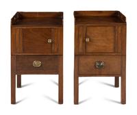 A Pair of George III Mahogany Bedside Cabinets