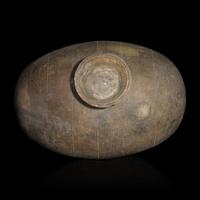 A Chinese Grey Pottery Cocoon Jar, Han Dynasty — 漢 灰陶繭形罐