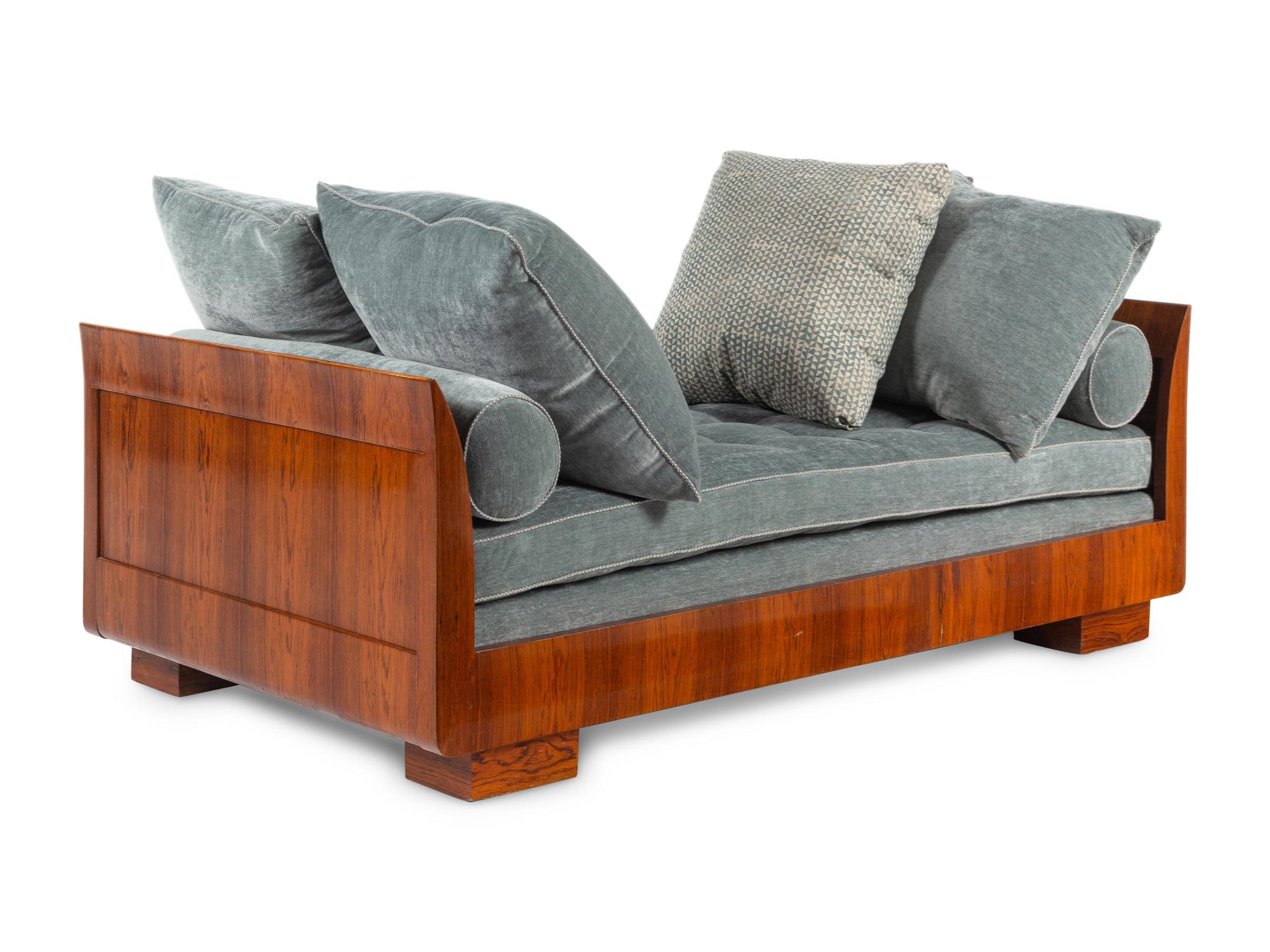 An Art Deco Style Walnut Daybed