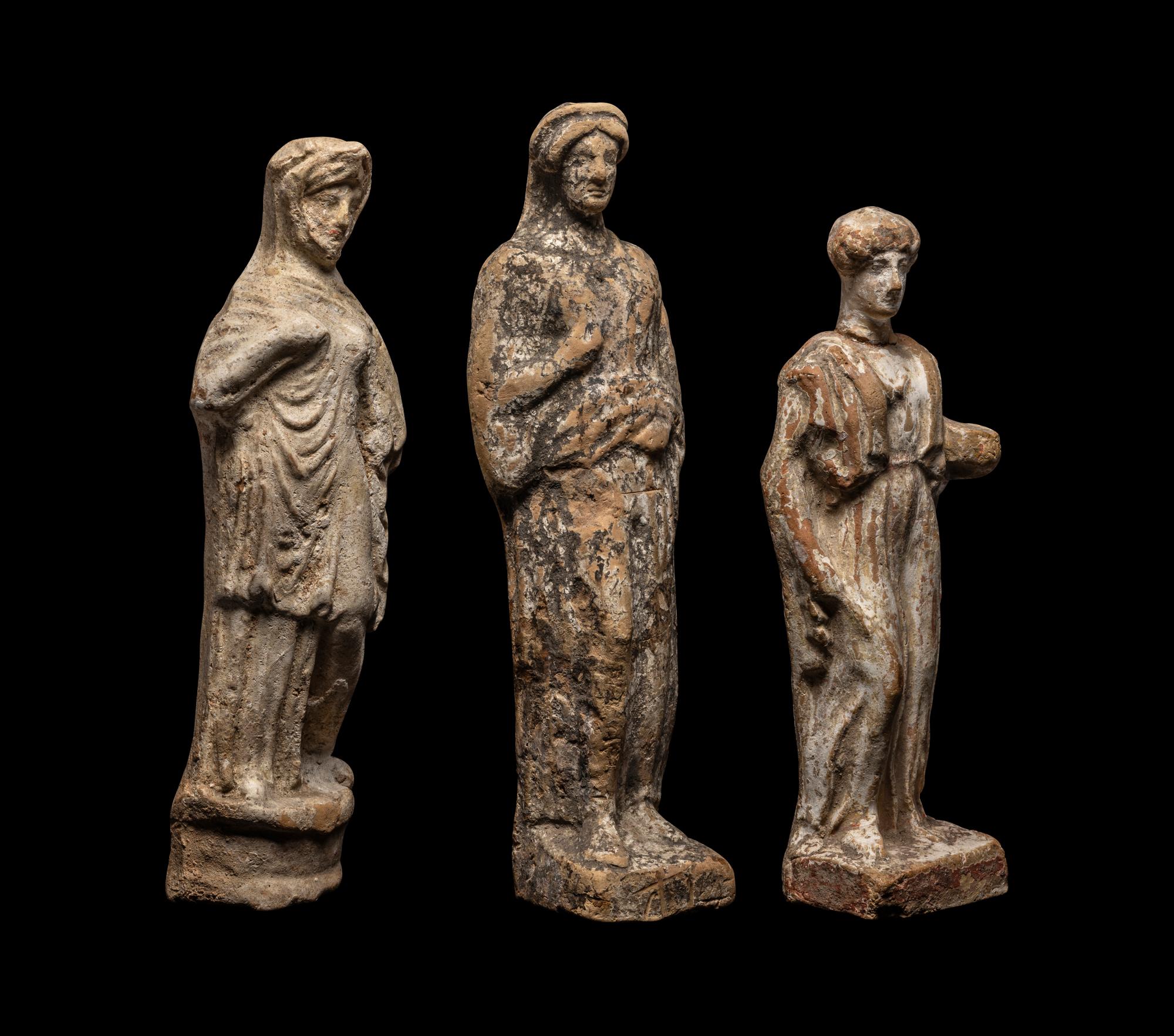 Three Greek Terracotta Standing Figures