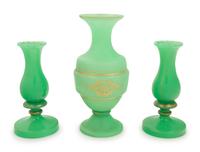 Three Opaline Glass Vases