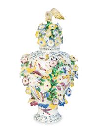 A Derby Porcelain Potpourri Vase with Faces, Flowers and Insects — LATE 18TH CENTURY